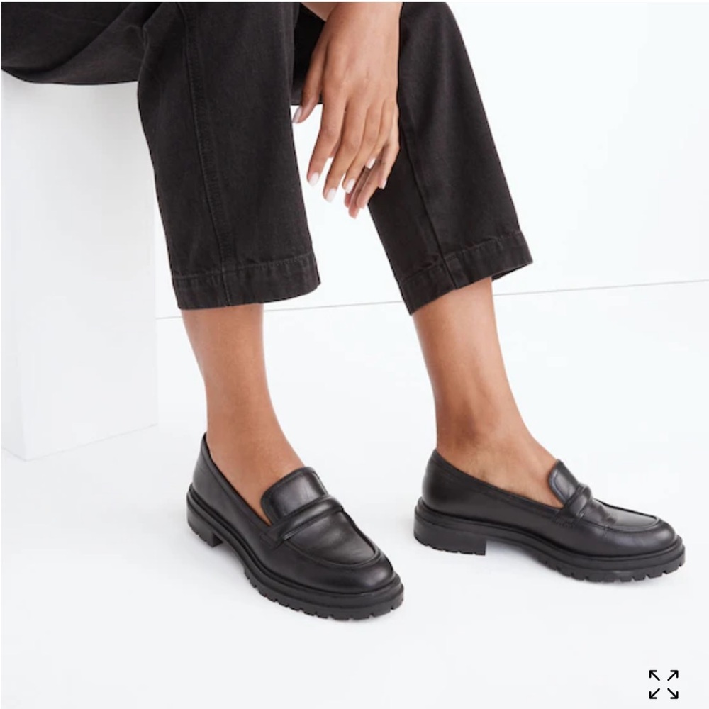 The Bradley Black Leather Lugsole Loafer